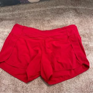 Lululemon dark red shorts